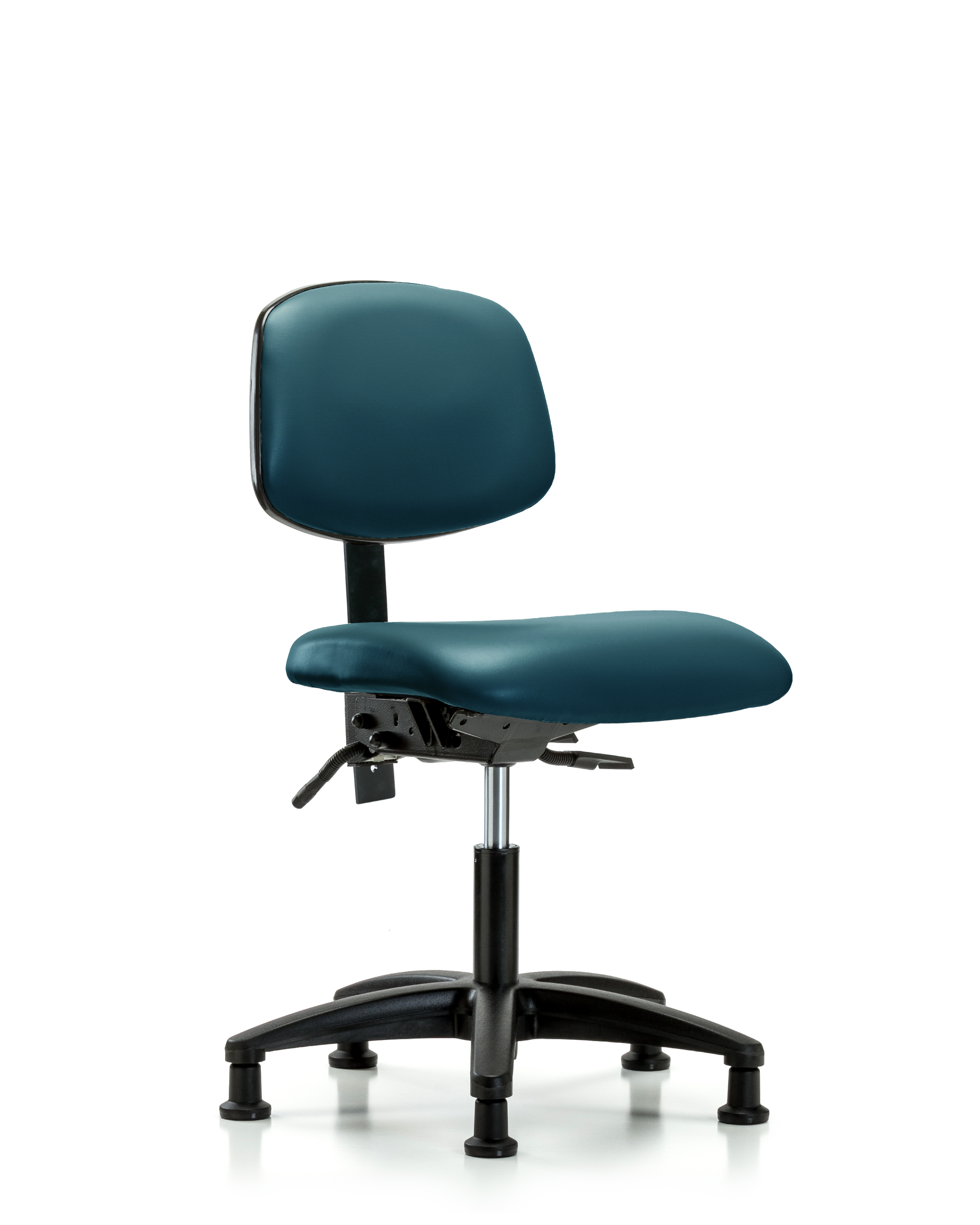 Rutledge Vinyl Chair - Desk Height with Stationary Glides in Marine Blue Supernova Vinyl