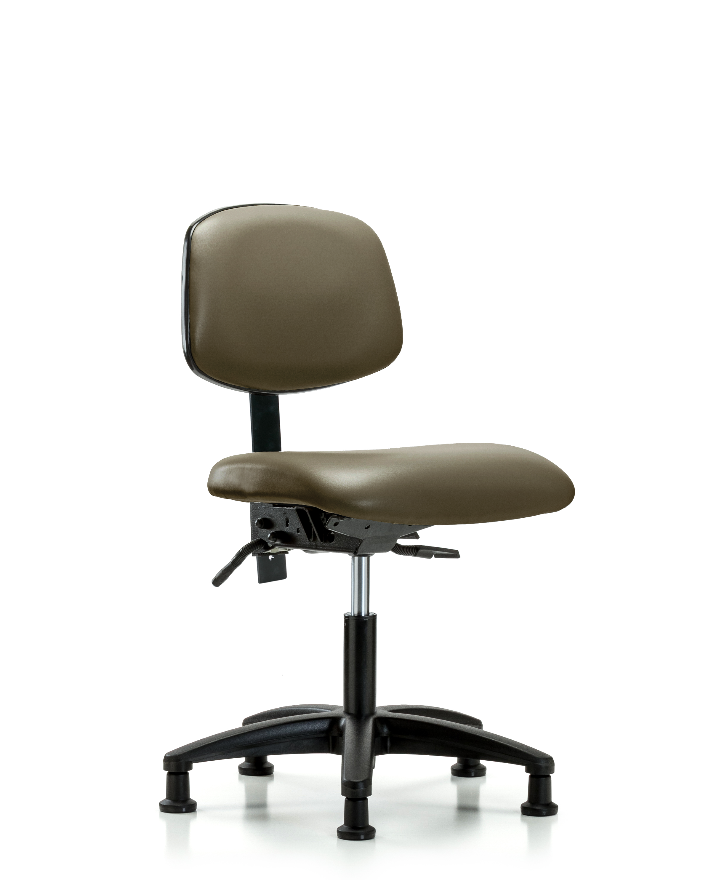 Rutledge Vinyl Chair - Desk Height with Stationary Glides in Taupe Supernova Vinyl