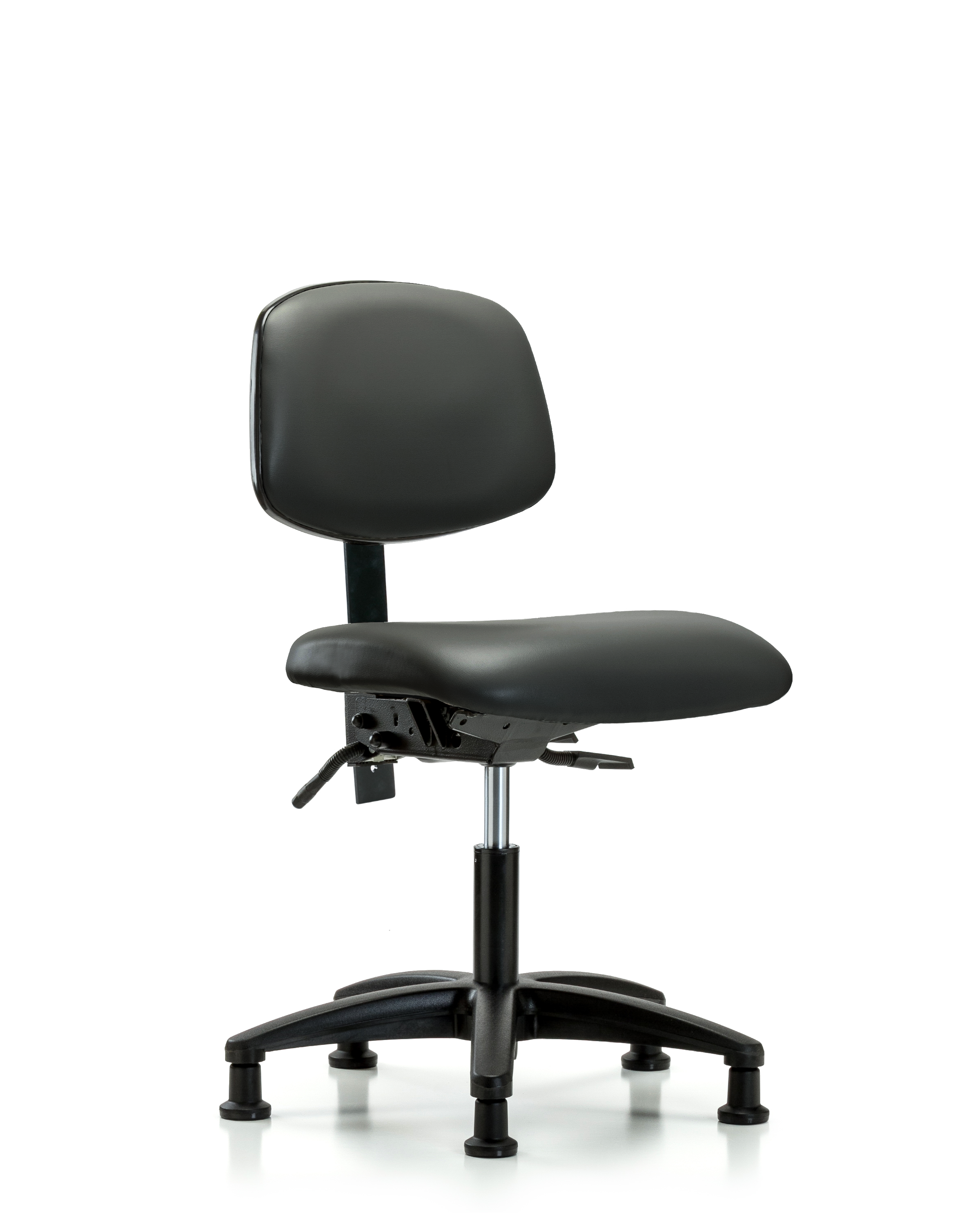 Rutledge Vinyl Chair - Desk Height with Stationary Glides in Carbon Supernova Vinyl