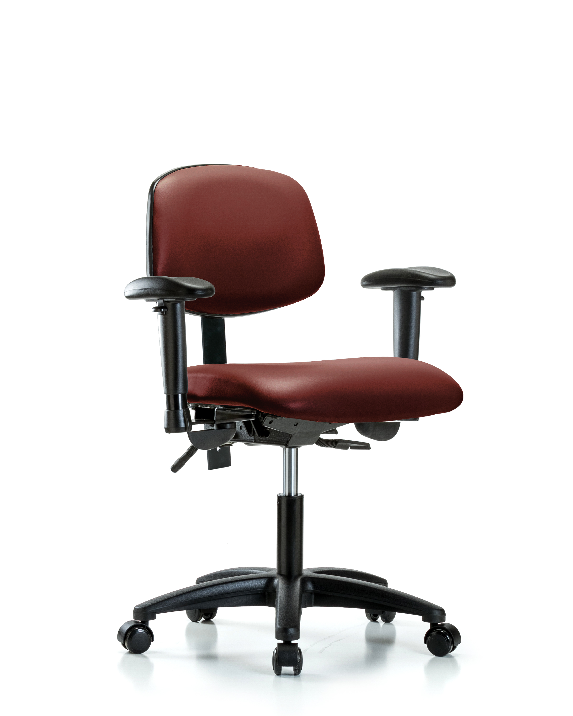 Rutledge Vinyl Chair - Desk Height with Adjustable Arms & Casters in Borscht Supernova Vinyl