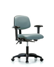 Rutledge Vinyl Chair - Desk Height with Adjustable Arms & Casters in Storm Supernova Vinyl