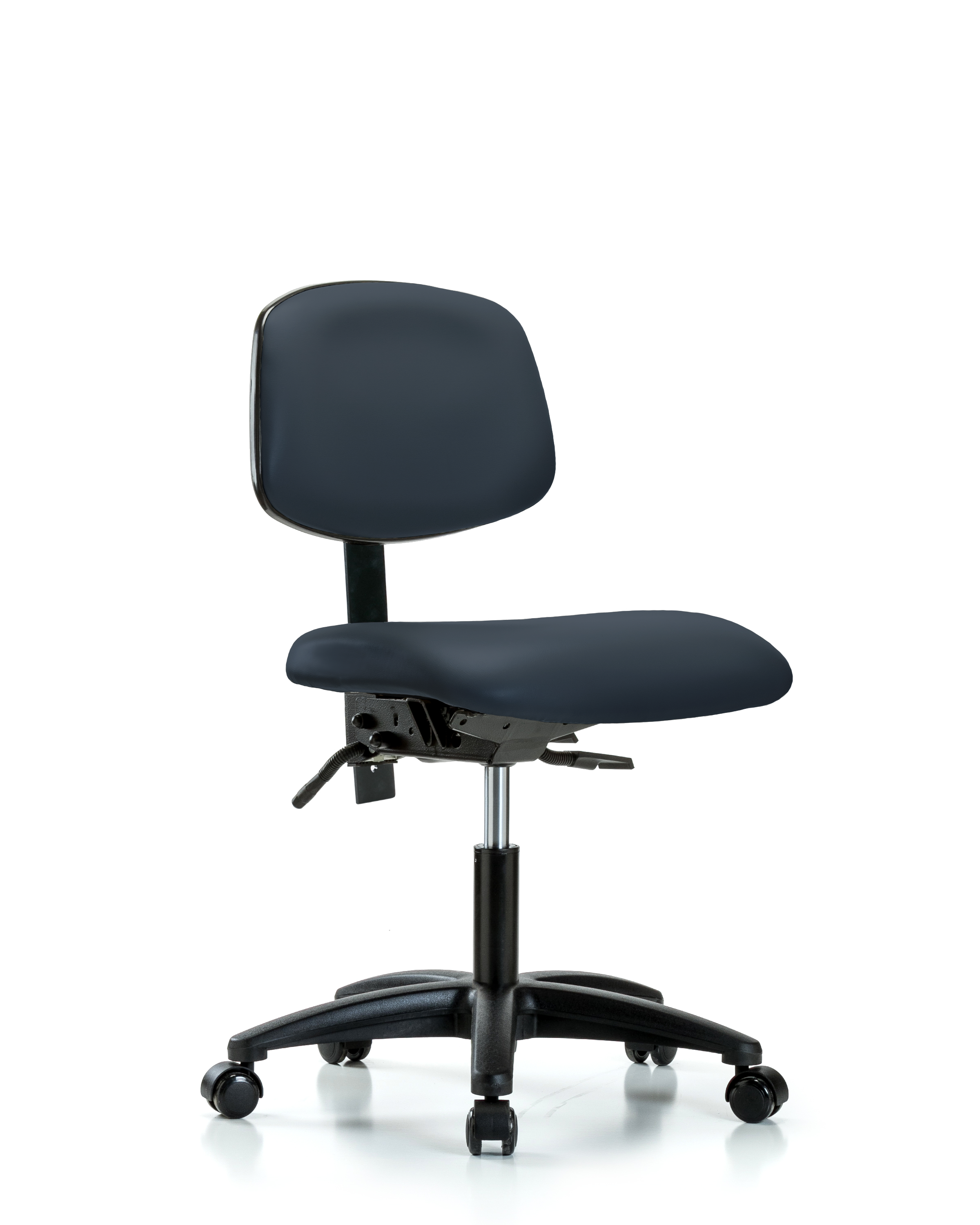 Rutledge Vinyl Chair - Desk Height with Seat Tilt & Casters in Imperial Blue Trailblazer Vinyl