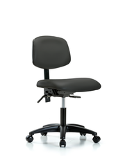 Rutledge Vinyl Chair - Desk Height with Seat Tilt & Casters in Charcoal Trailblazer Vinyl