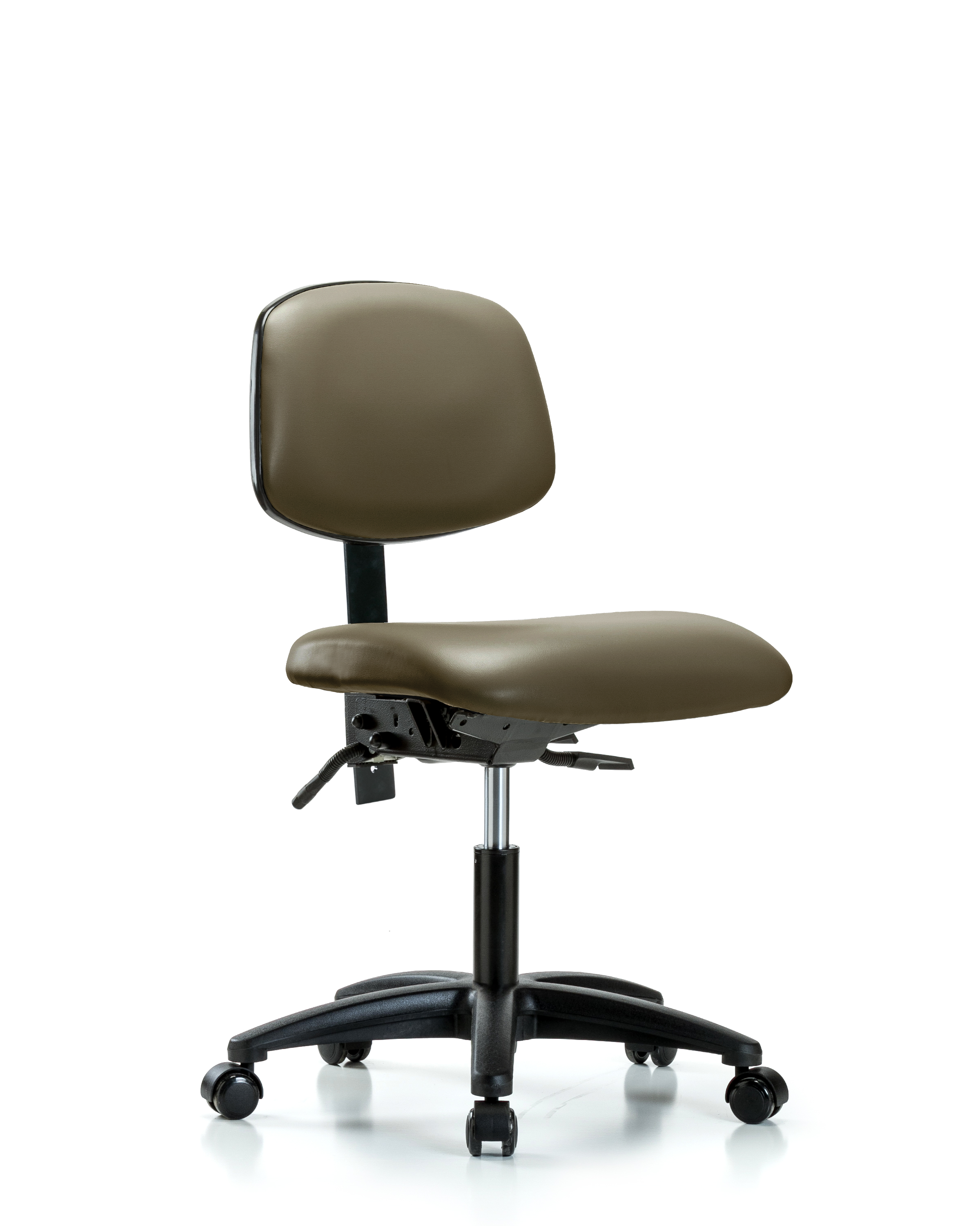 Rutledge Vinyl Chair - Desk Height with Seat Tilt & Casters in Taupe Supernova Vinyl
