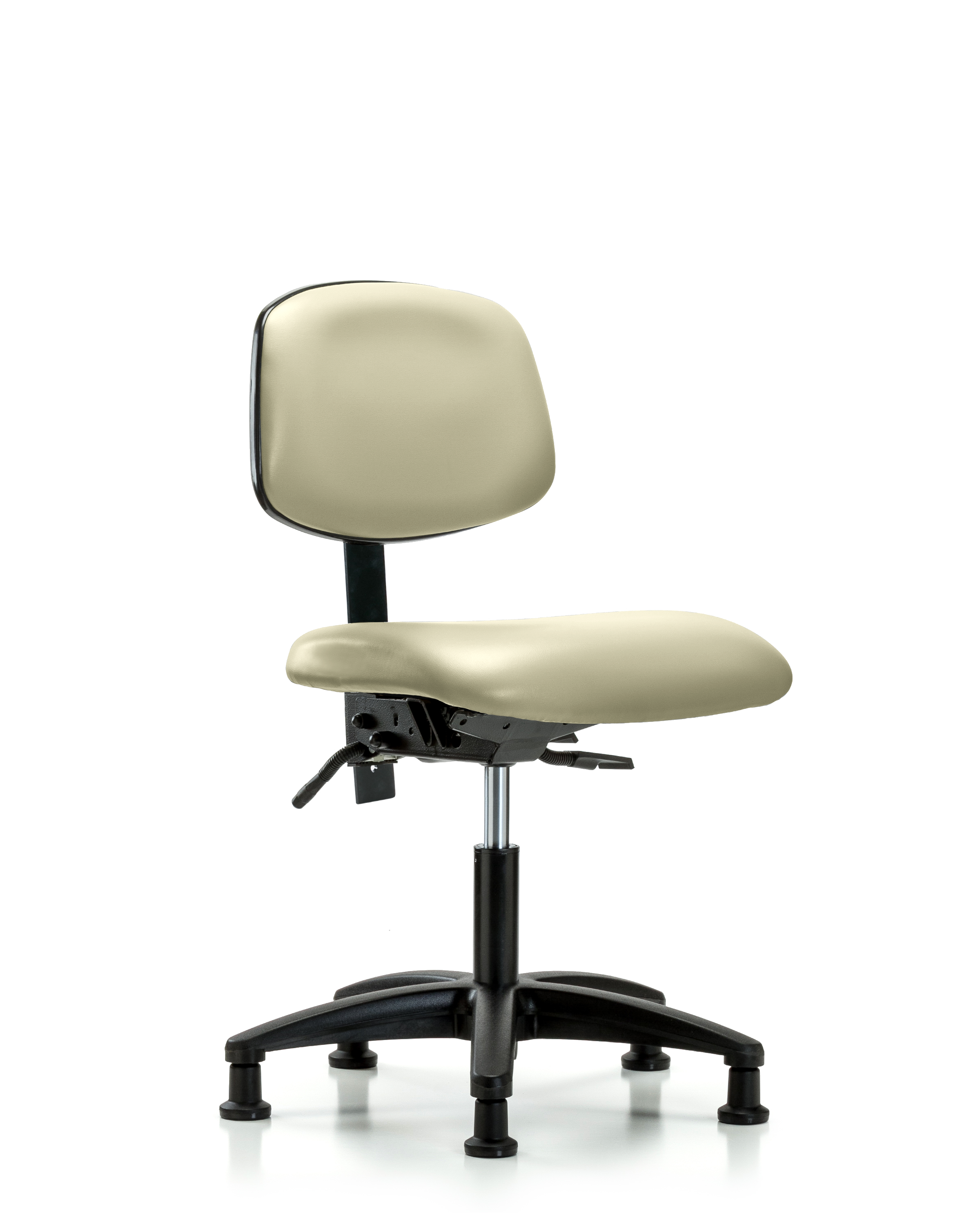 Rutledge Vinyl Chair - Desk Height with Seat Tilt & Stationary Glides in Adobe White Trailblazer Vinyl