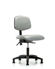 Rutledge Vinyl Chair - Desk Height with Seat Tilt & Stationary Glides in Dove Trailblazer Vinyl