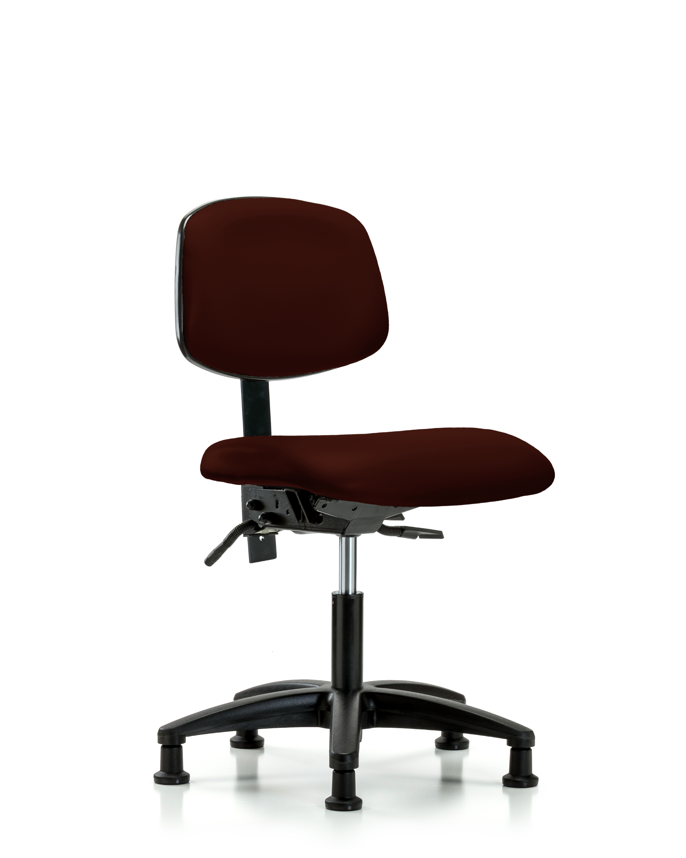 Rutledge Vinyl Chair - Desk Height with Seat Tilt & Stationary Glides in Burgundy Trailblazer Vinyl