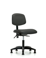 Rutledge Vinyl Chair - Desk Height with Seat Tilt & Stationary Glides in Charcoal Trailblazer Vinyl