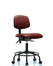 Rutledge Vinyl Chair - Desk Height with Round Tube Base & Casters in Borscht Supernova Vinyl