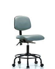 Rutledge Vinyl Chair - Desk Height with Round Tube Base & Casters in Storm Supernova Vinyl