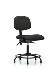 Rutledge Vinyl Chair - Desk Height with Round Tube Base & Stationary Glides in Black Trailblazer Vinyl