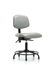 Rutledge Vinyl Chair - Desk Height with Round Tube Base & Stationary Glides in Dove Trailblazer Vinyl