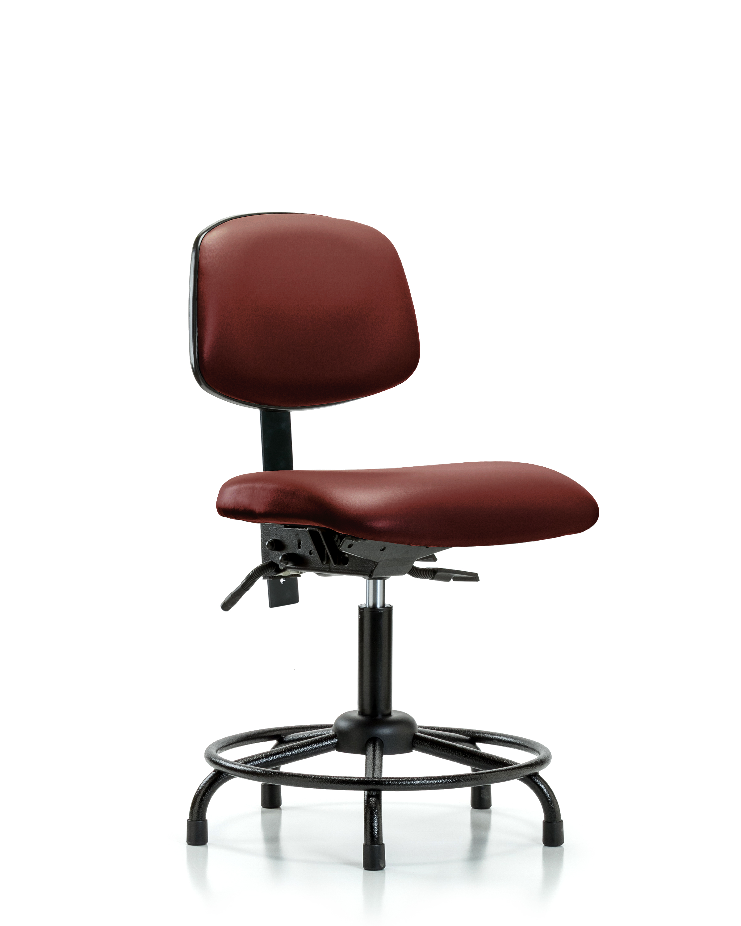 Rutledge Vinyl Chair - Desk Height with Round Tube Base & Stationary Glides in Borscht Supernova Vinyl