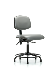 Rutledge Vinyl Chair - Desk Height with Round Tube Base & Stationary Glides in Sterling Supernova Vinyl