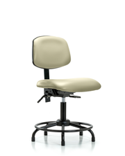 Rutledge Vinyl Chair - Desk Height with Round Tube Base, Seat Tilt, & Stationary Glides in Adobe White Trailblazer Vinyl