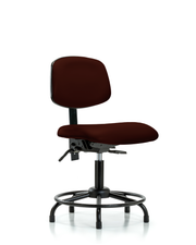 Rutledge Vinyl Chair - Desk Height with Round Tube Base, Seat Tilt, & Stationary Glides in Burgundy Trailblazer Vinyl