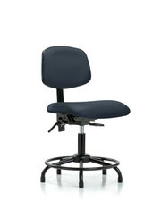 Rutledge Vinyl Chair - Desk Height with Round Tube Base, Seat Tilt, & Stationary Glides in Imperial Blue Trailblazer Vinyl