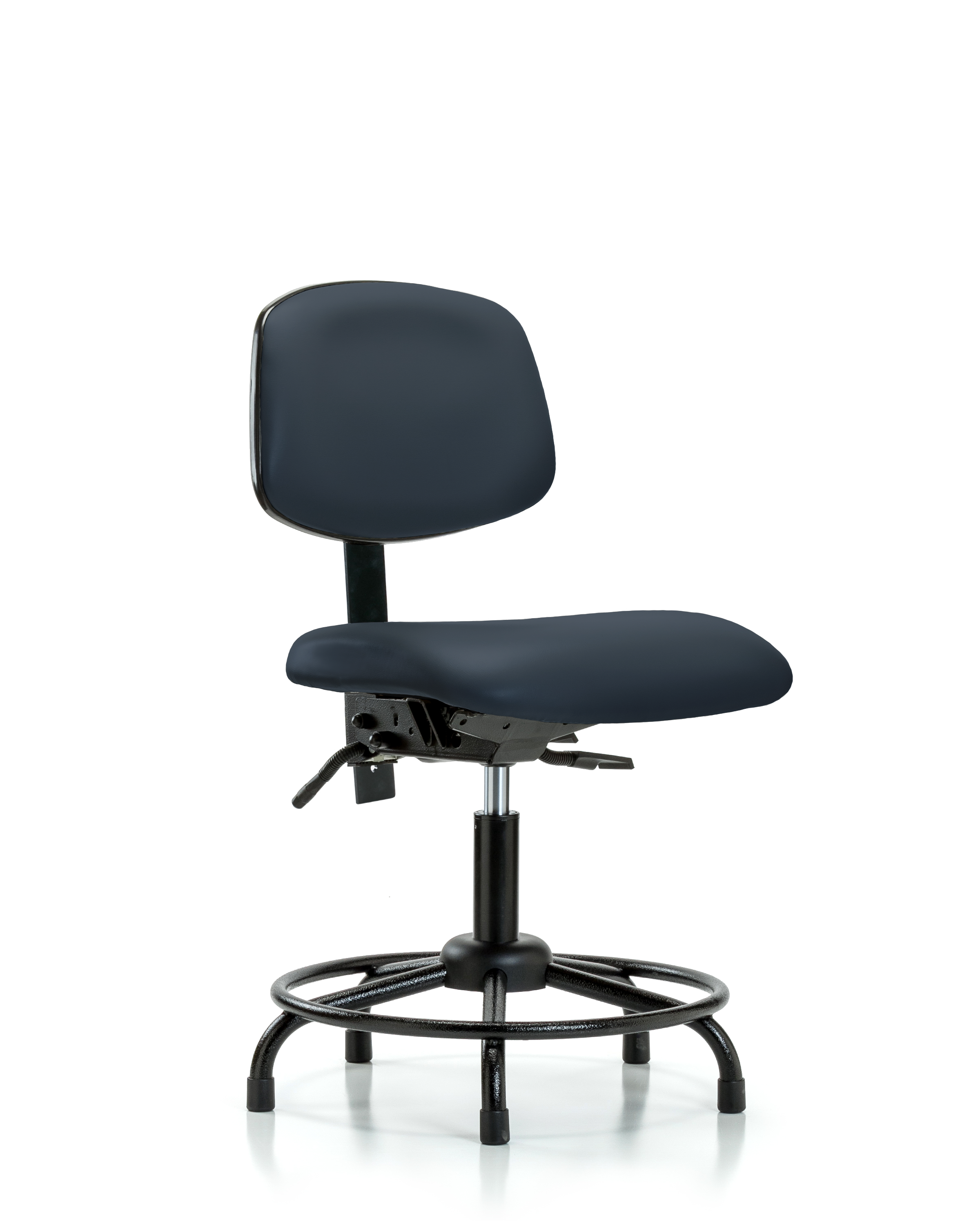 Rutledge Vinyl Chair - Desk Height with Round Tube Base, Seat Tilt, & Stationary Glides in Imperial Blue Trailblazer Vinyl