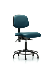 Rutledge Vinyl Chair - Desk Height with Round Tube Base, Seat Tilt, & Stationary Glides in Marine Blue Supernova Vinyl