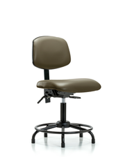 Rutledge Vinyl Chair - Desk Height with Round Tube Base, Seat Tilt, & Stationary Glides in Taupe Supernova Vinyl