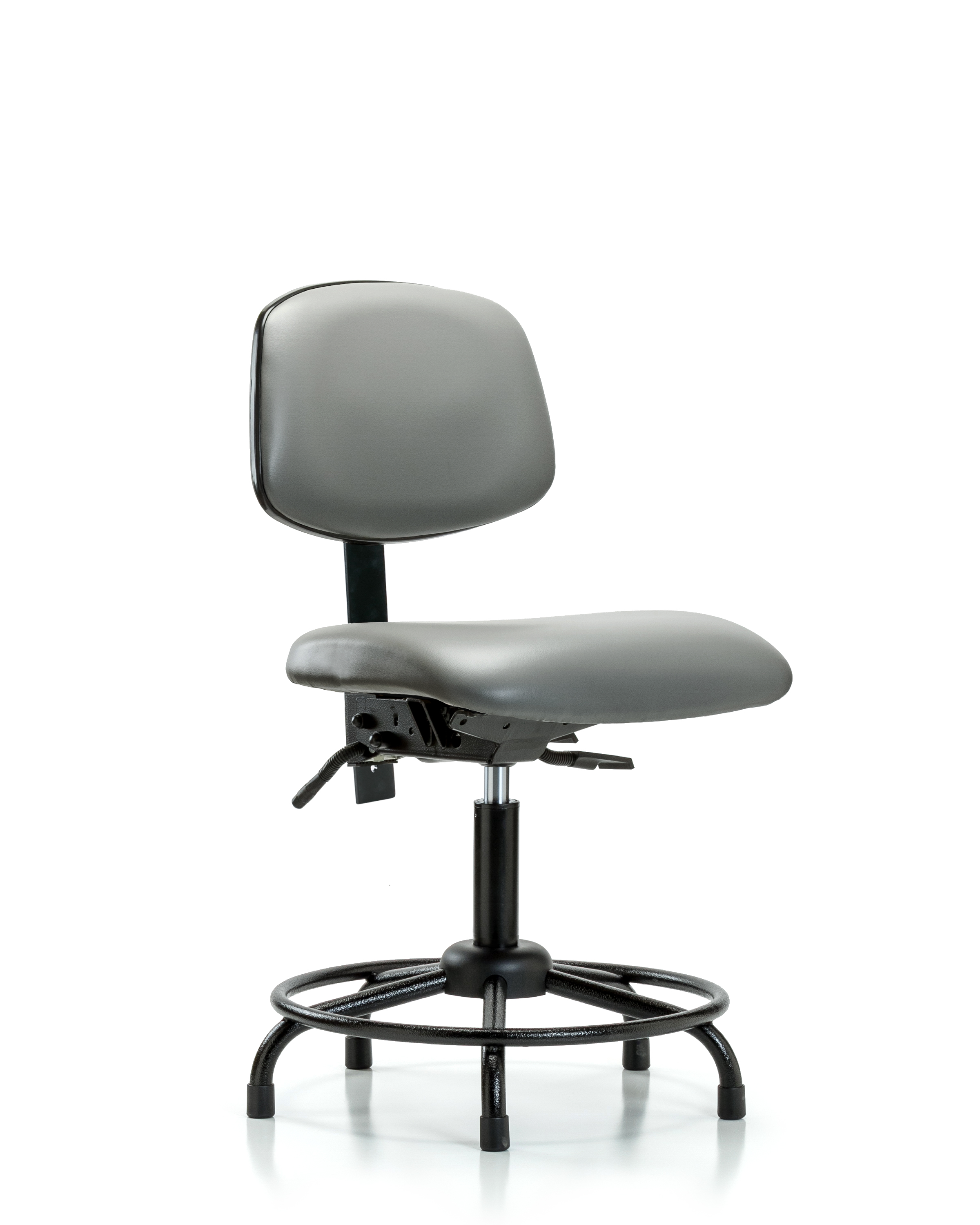 Rutledge Vinyl Chair - Desk Height with Round Tube Base, Seat Tilt, & Stationary Glides in Sterling Supernova Vinyl