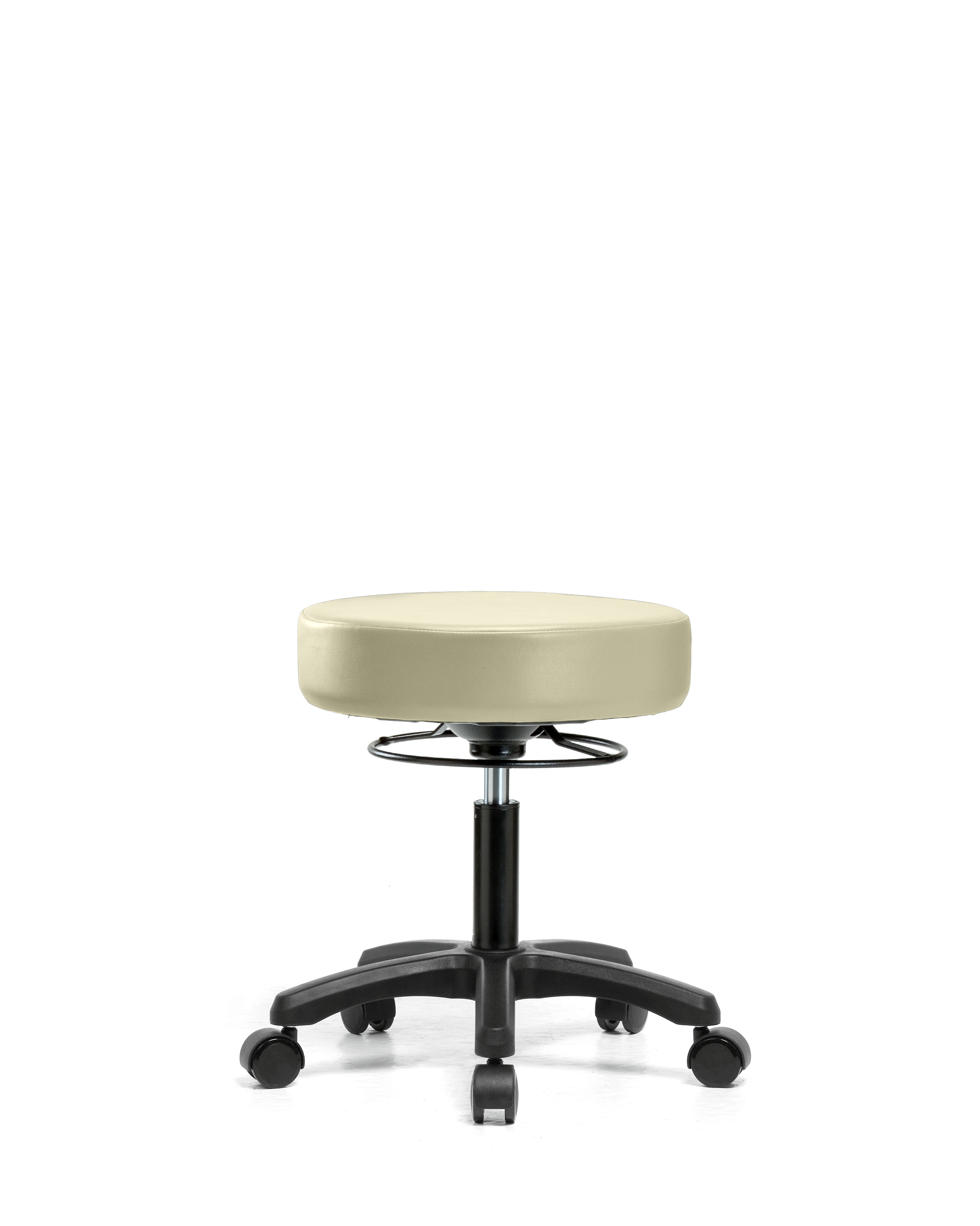 Vinyl Mini-Stool - Desk Height with Casters in Adobe White Trailblazer Vinyl