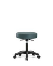 Vinyl Mini-Stool - Desk Height with Casters in Colonial Blue Trailblazer Vinyl