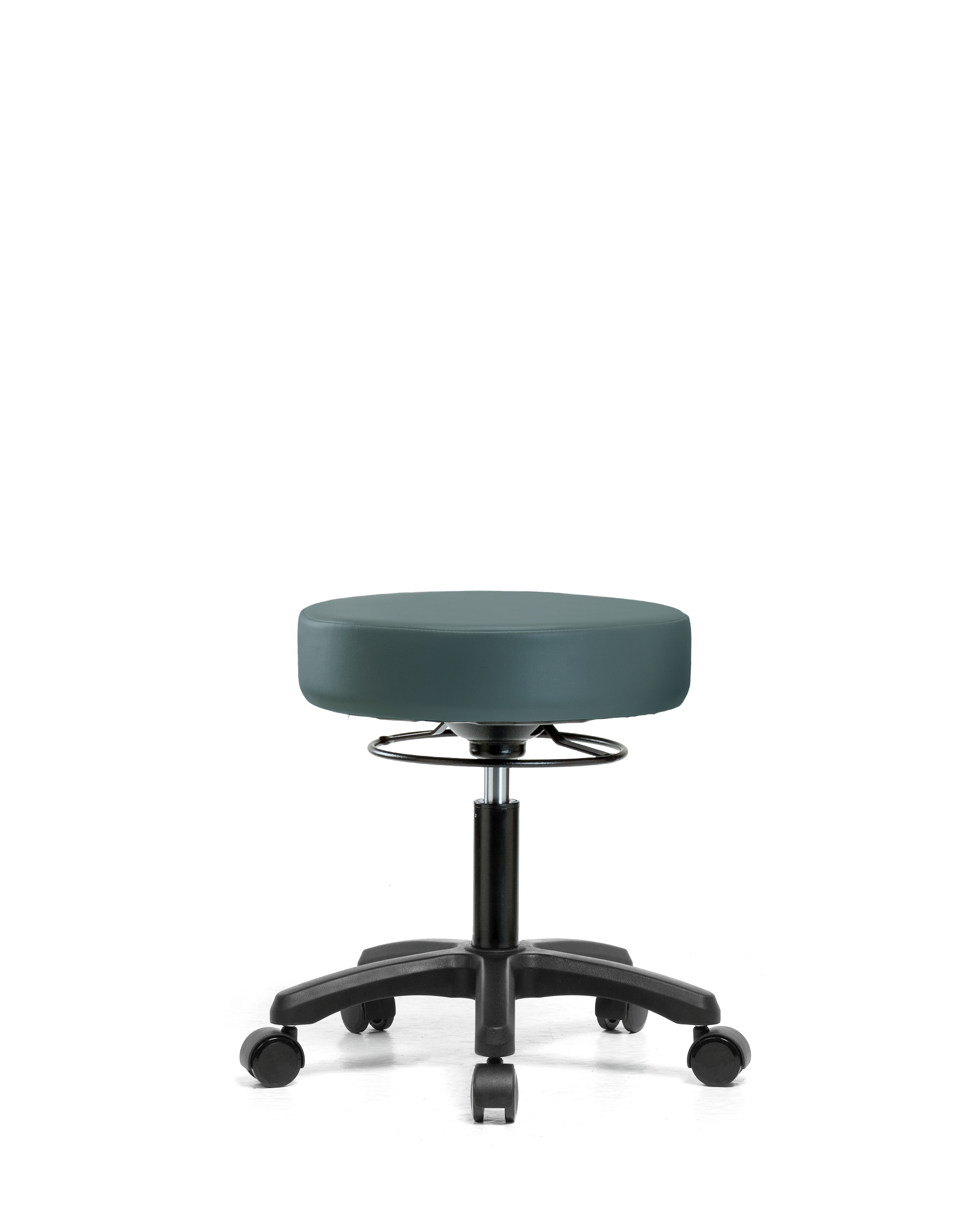Vinyl Mini-Stool - Desk Height with Casters in Colonial Blue Trailblazer Vinyl