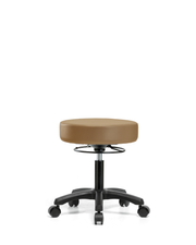Vinyl Mini-Stool - Desk Height with Casters in Taupe Trailblazer Vinyl