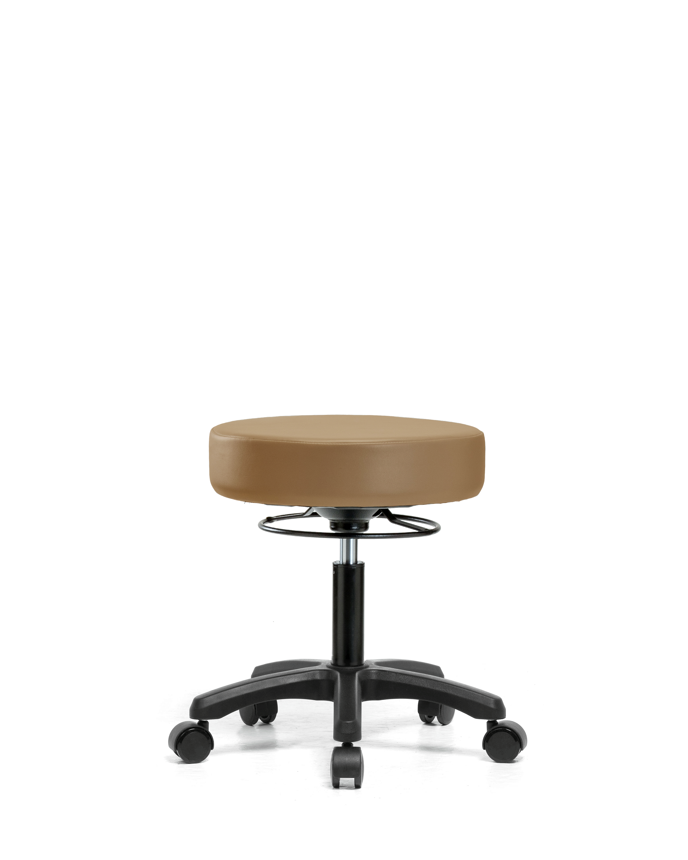 Vinyl Mini-Stool - Desk Height with Casters in Taupe Trailblazer Vinyl