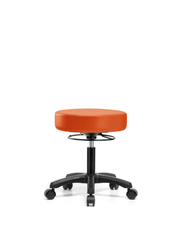 Vinyl Mini-Stool - Desk Height with Casters in Orange Kist Trailblazer Vinyl
