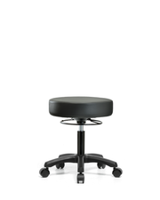 Vinyl Mini-Stool - Desk Height with Casters in Carbon Supernova Vinyl