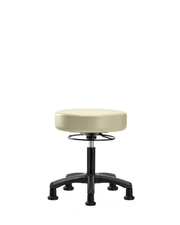 Vinyl Mini-Stool - Desk Height with Stationary Glides in Adobe White Trailblazer Vinyl