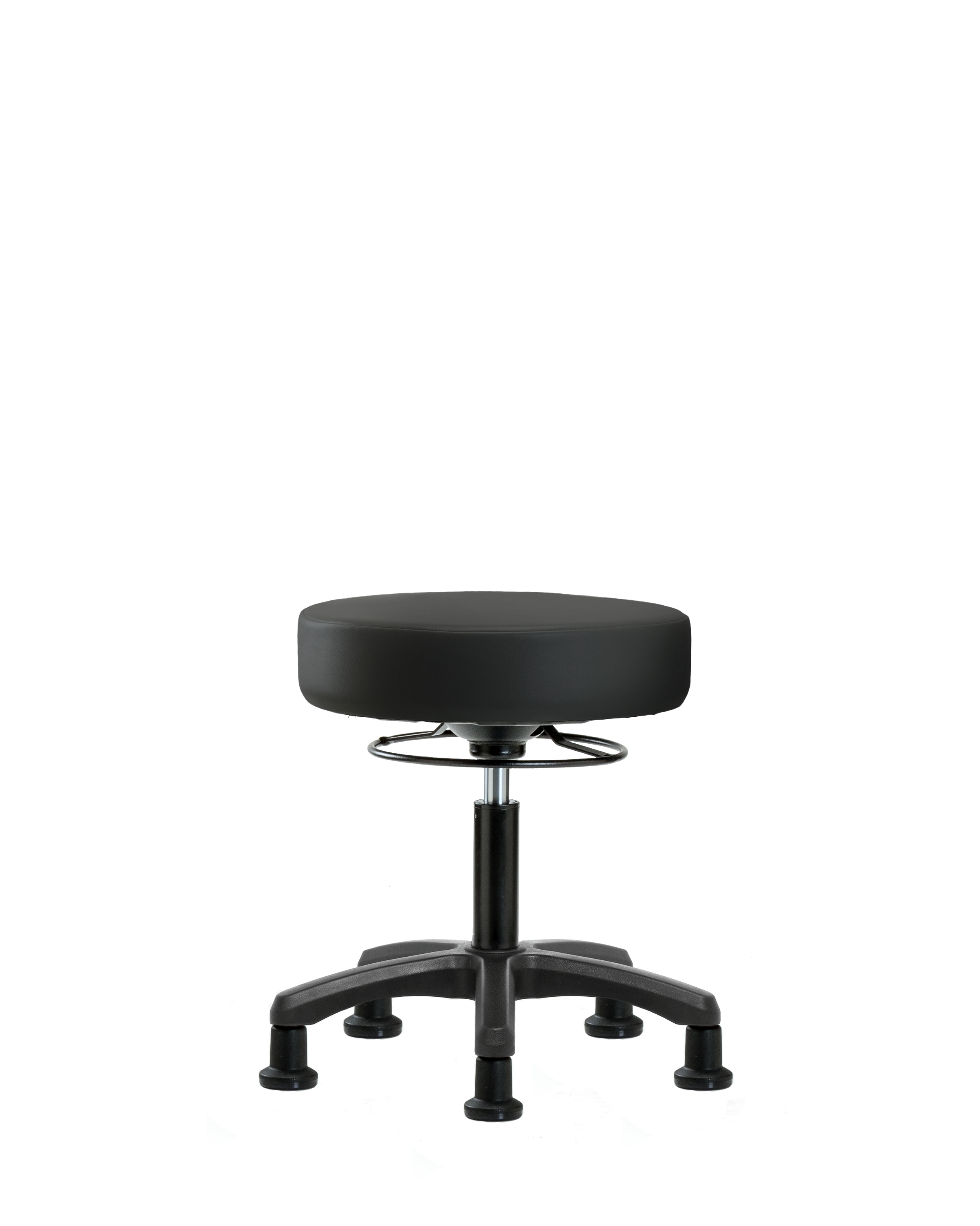 Vinyl Mini-Stool - Desk Height with Stationary Glides in Black Trailblazer Vinyl