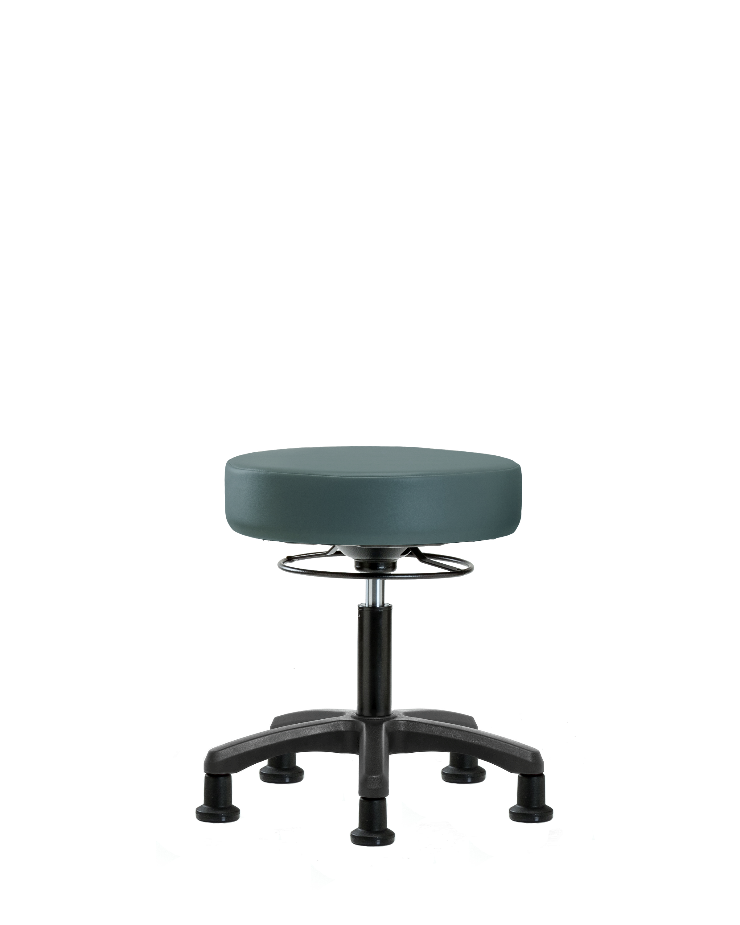 Vinyl Mini-Stool - Desk Height with Stationary Glides in Colonial Blue Trailblazer Vinyl