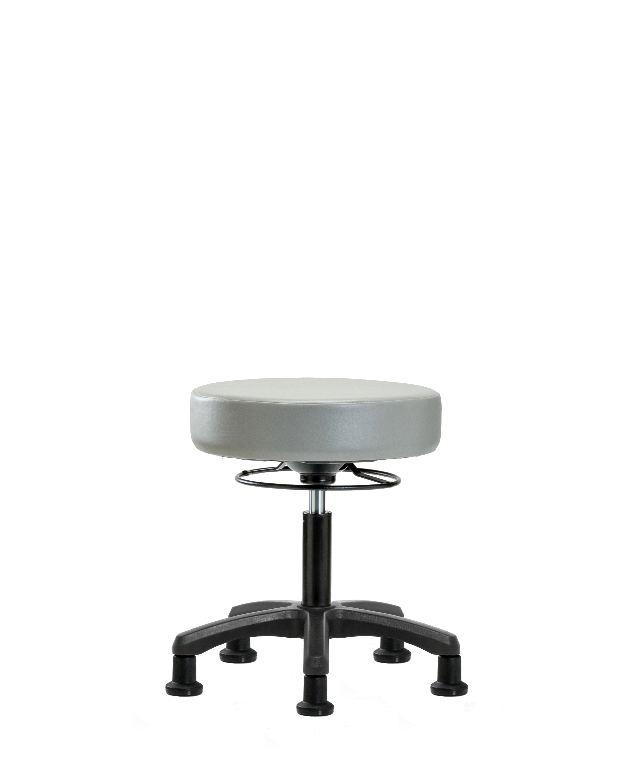 Vinyl Mini-Stool - Desk Height with Stationary Glides in Dove Trailblazer Vinyl