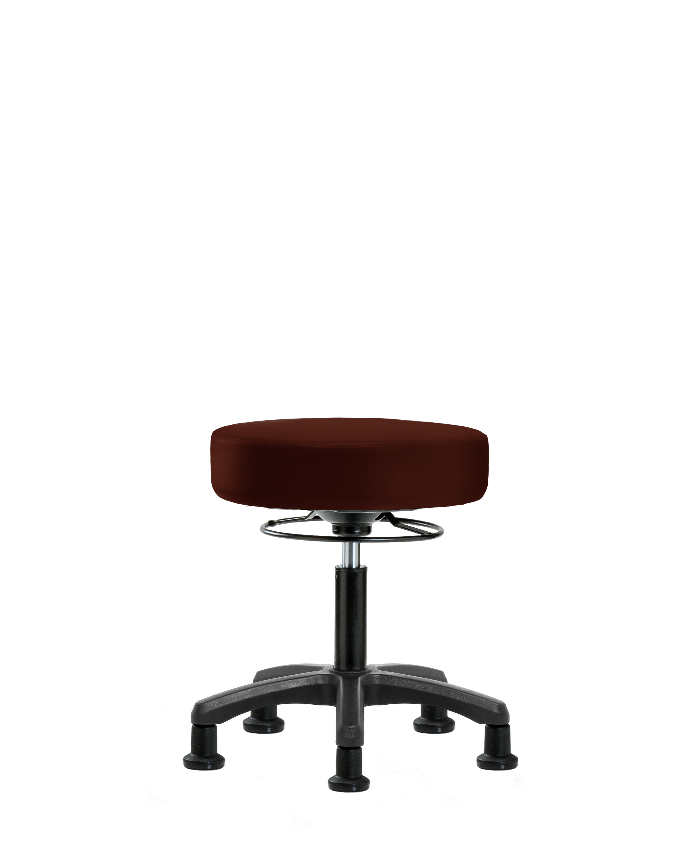 Vinyl Mini-Stool - Desk Height with Stationary Glides in Burgundy Trailblazer Vinyl
