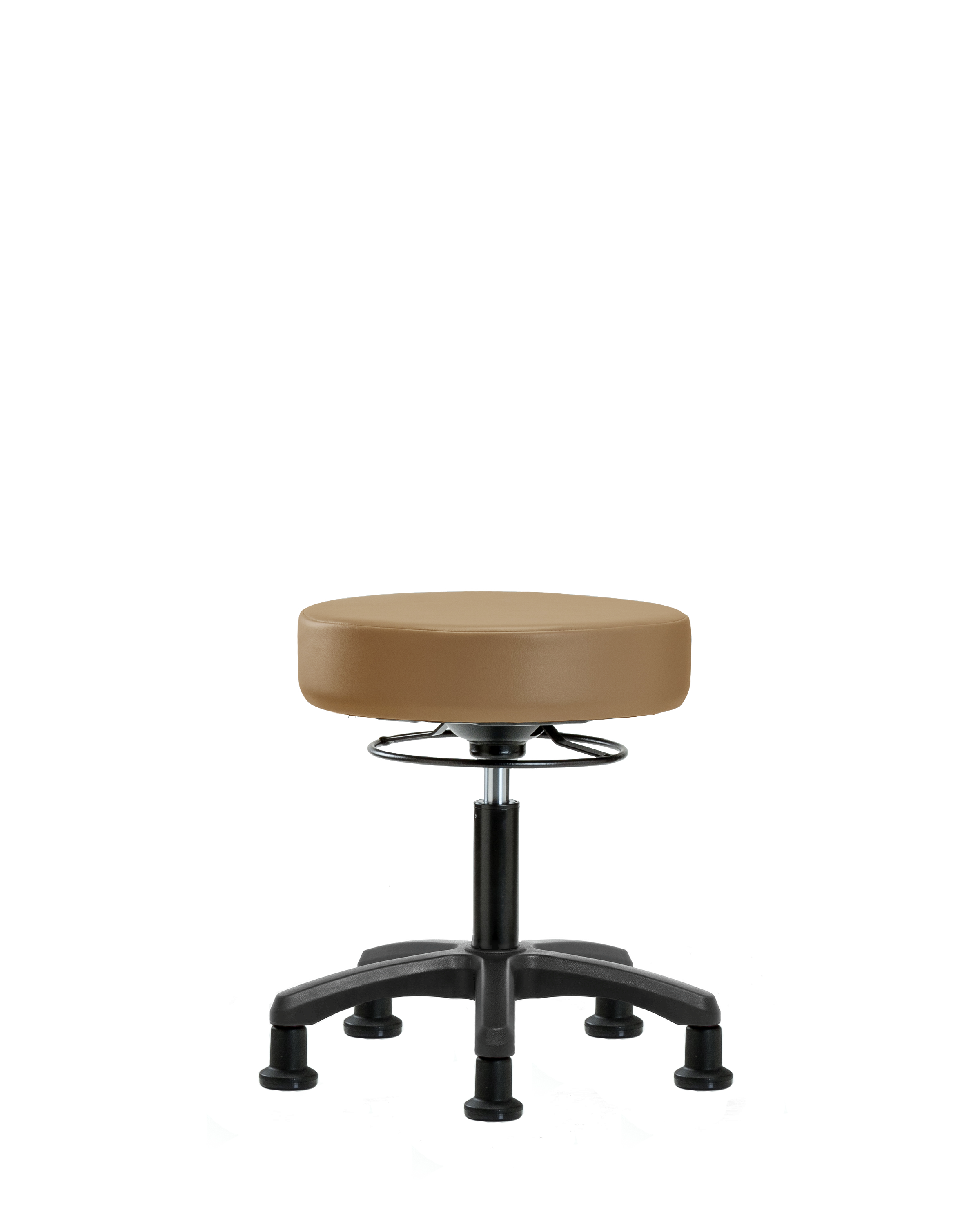 Vinyl Mini-Stool - Desk Height with Stationary Glides in Taupe Trailblazer Vinyl