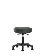 Vinyl Mini-Stool - Desk Height with Stationary Glides in Charcoal Trailblazer Vinyl