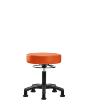 Vinyl Mini-Stool - Desk Height with Stationary Glides in Orange Kist Trailblazer Vinyl