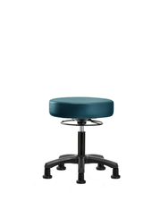 Vinyl Mini-Stool - Desk Height with Stationary Glides in Marine Blue Supernova Vinyl