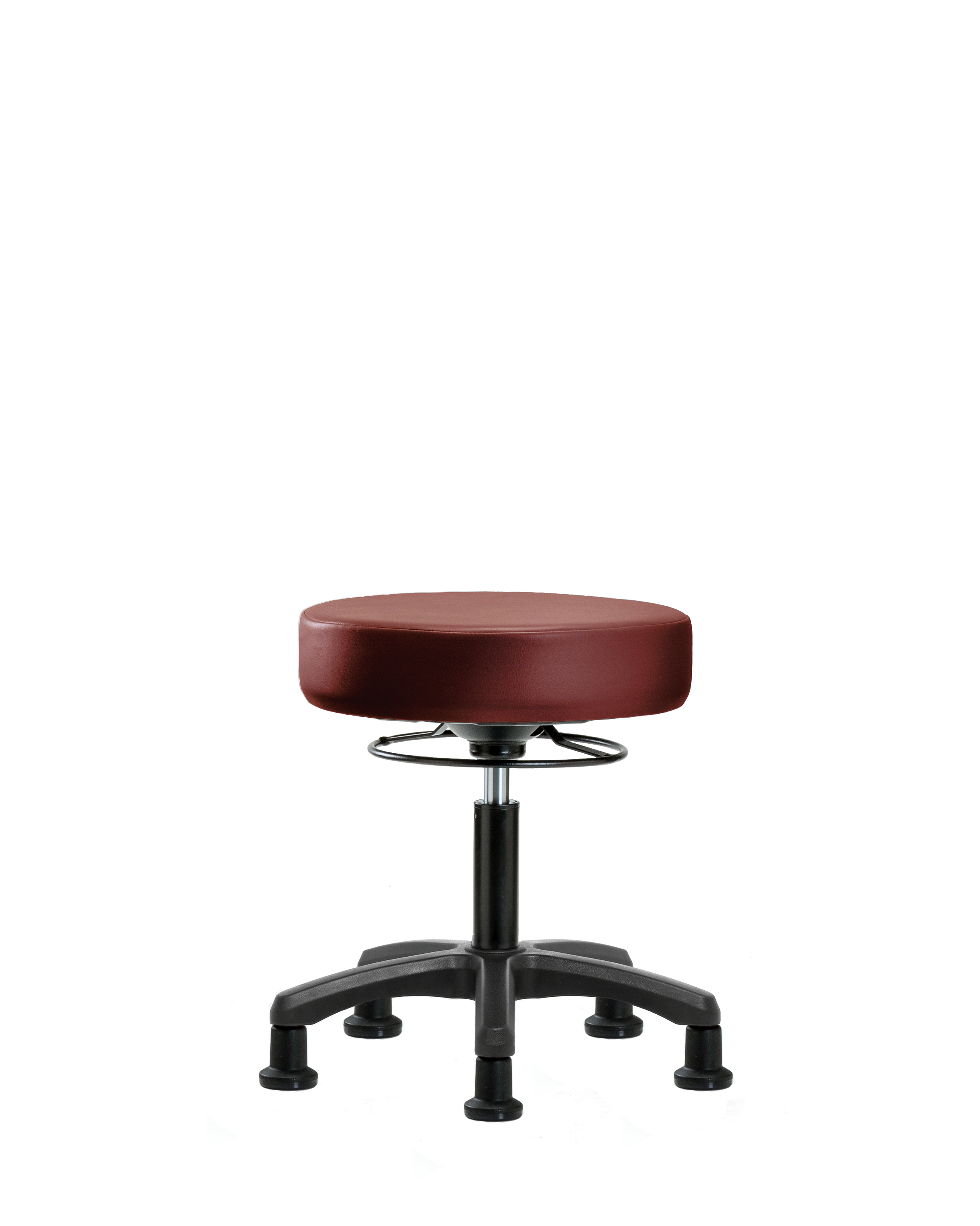 Vinyl Mini-Stool - Desk Height with Stationary Glides in Borscht Supernova Vinyl
