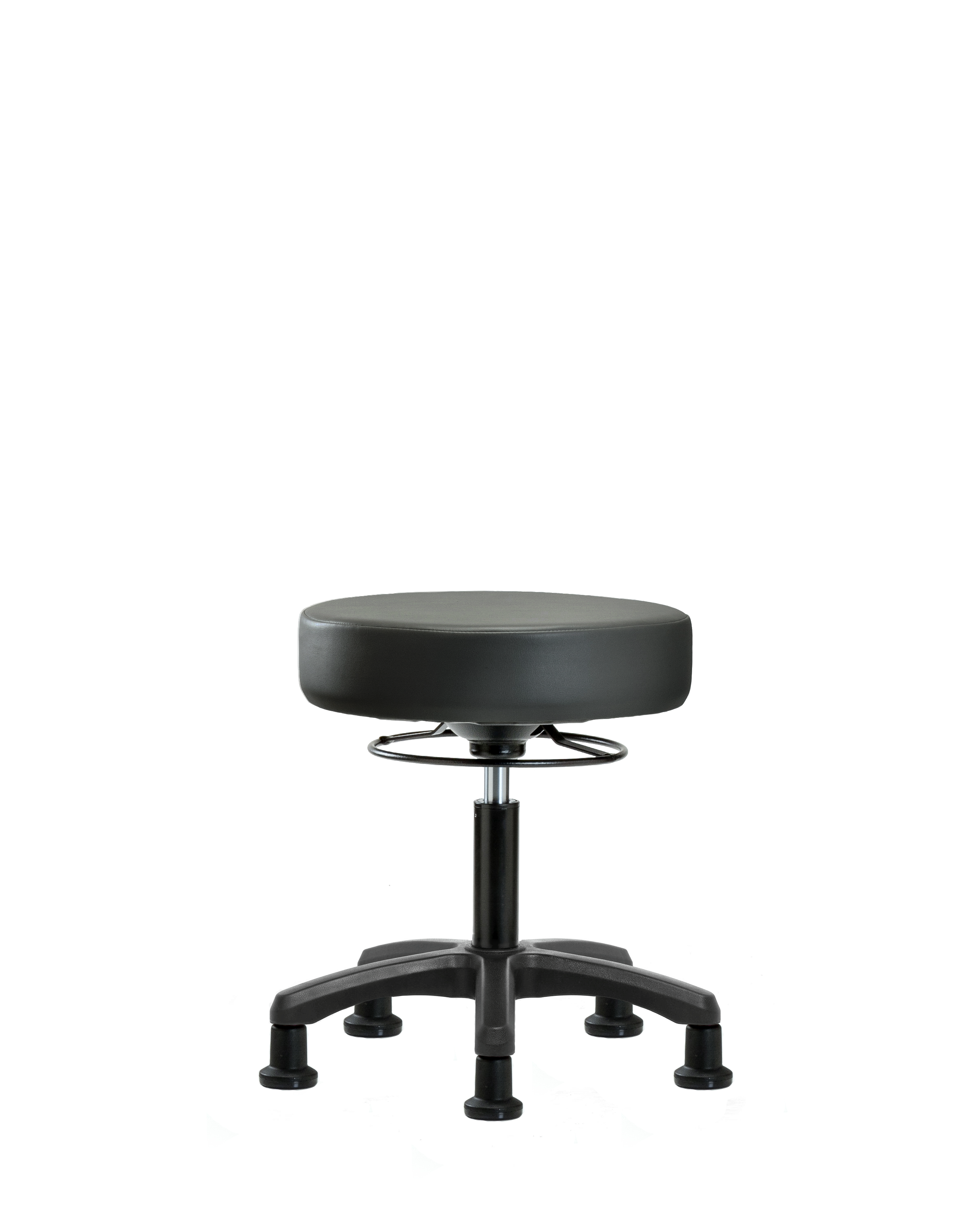 Vinyl Mini-Stool - Desk Height with Stationary Glides in Carbon Supernova Vinyl