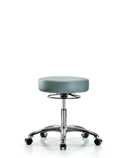Rutledge Vinyl Stool without Back Chrome - Desk Height with Casters in Storm Supernova Vinyl