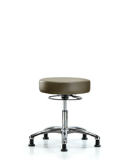 Rutledge Vinyl Stool without Back Chrome - Desk Height with Stationary Glides in Taupe Supernova Vinyl