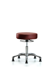 Rutledge Vinyl Stool without Back Chrome - Desk Height with Stationary Glides in Borscht Supernova Vinyl