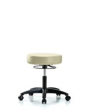 Rutledge Vinyl Stool without Back - Desk Height with Casters in Adobe White Trailblazer Vinyl