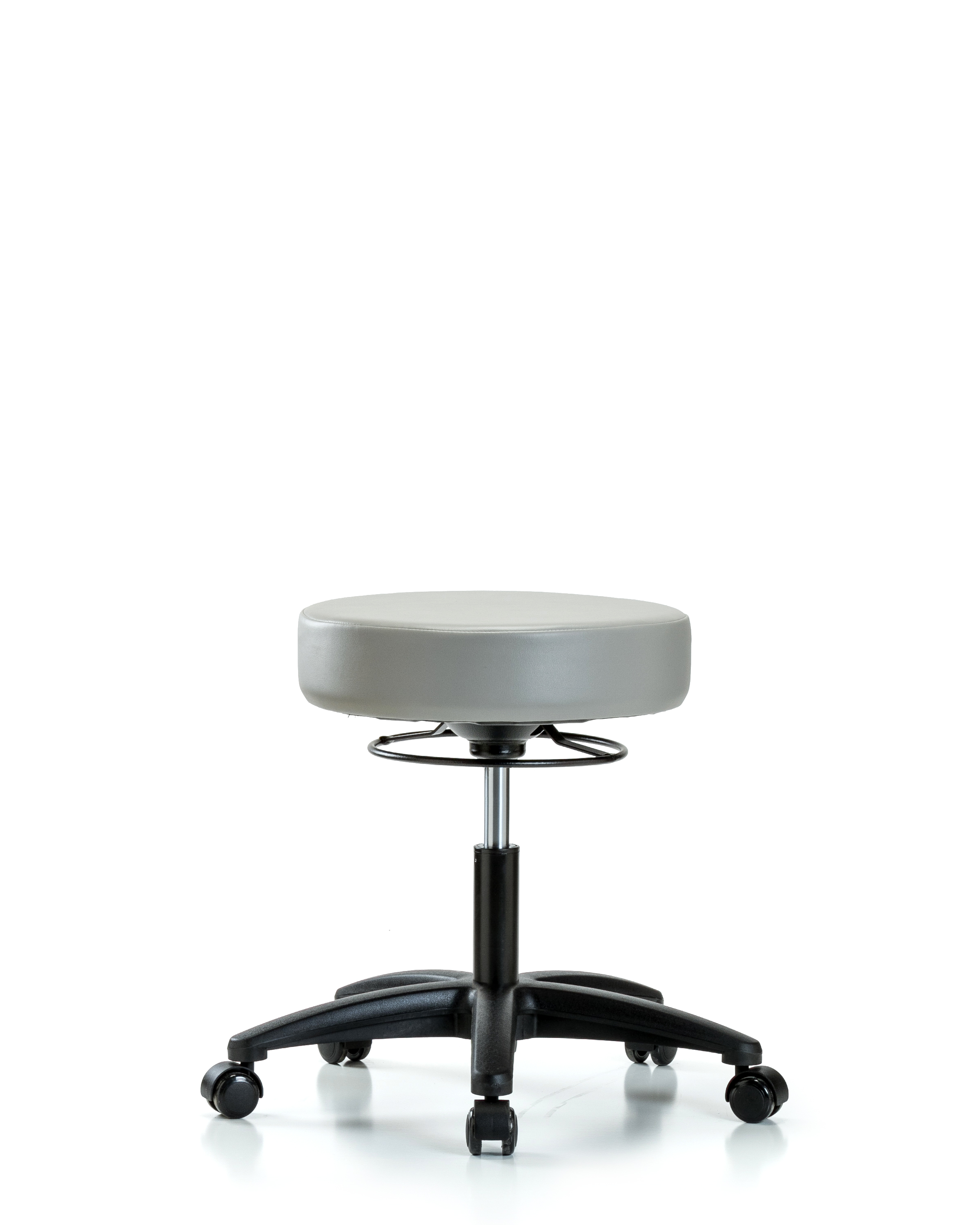 Rutledge Vinyl Stool without Back - Desk Height with Casters in Dove Trailblazer Vinyl