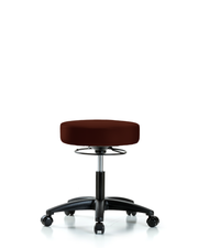 Rutledge Vinyl Stool without Back - Desk Height with Casters in Burgundy Trailblazer Vinyl