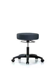 Rutledge Vinyl Stool without Back - Desk Height with Casters in Imperial Blue Trailblazer Vinyl